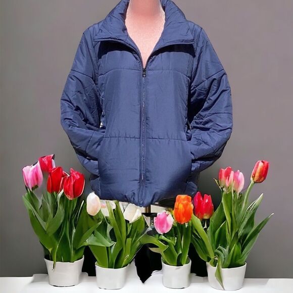 Z BY ZELLA NWT WOMENS EXTRA LARGE PUFFER JACKET COAT BLUE - Picture 2 of 10